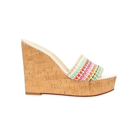 Veronica Beard Women's Size 10 White Dali Woven Wedge Sandals Shoes - Picture 1 of 13